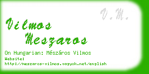 vilmos meszaros business card